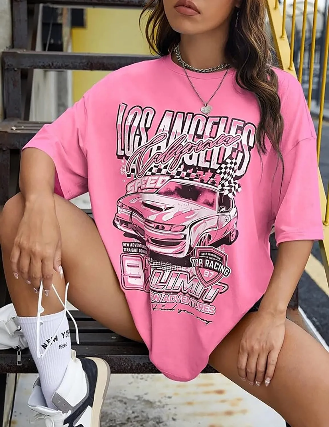 MISSACTIVER Womens Oversized Graphic Print T-Shirt Cartoon Drop Shoulder Short Sleeve Casual Graphics Tee Shirt