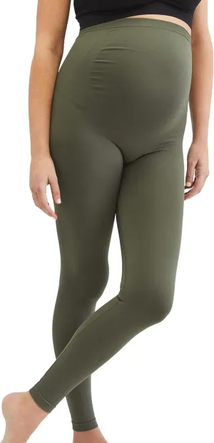 Motherhood Maternity Women's Seamless Over The Belly Compression Comfort Waist Leggings