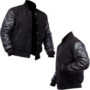 Mount Helicon Two-Tone Leather Baseball Varsity Jacket for Men - Premium Quality and Unique Design