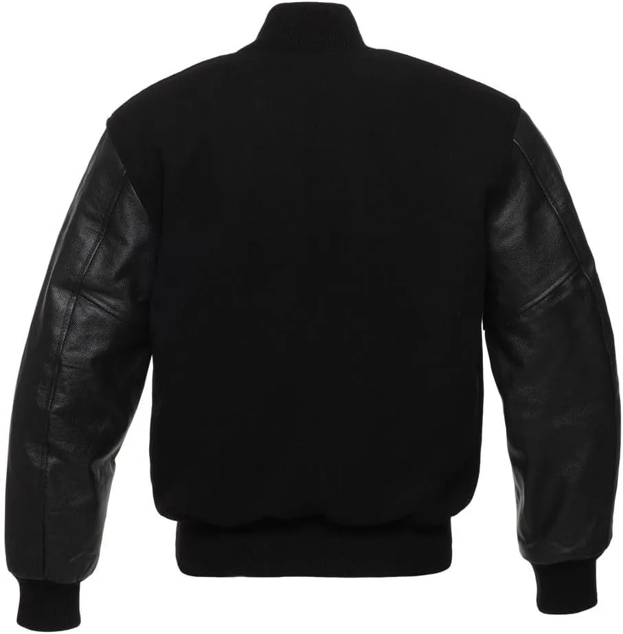 Mount Helicon Two-Tone Leather Baseball Varsity Jacket for Men - Premium Quality and Unique Design