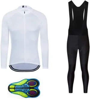 MOXILYN Men Cycling Jerseys Set Cycling Gear Kits Bike Clothing Set Long Sleeves Shirts and Cycling Pants with 19D Padded