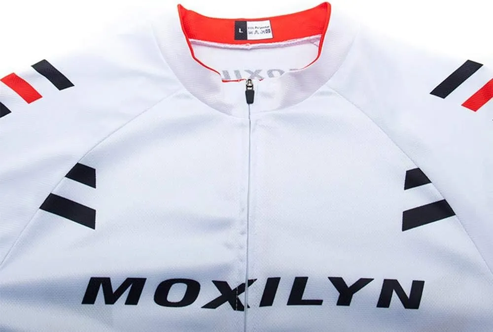 MOXILYN Mens Cycling Clothes Bike Jersey Kit MTB Long Sleeve Cycling Jersey Set Bike Bibs with 20D Gel Pad