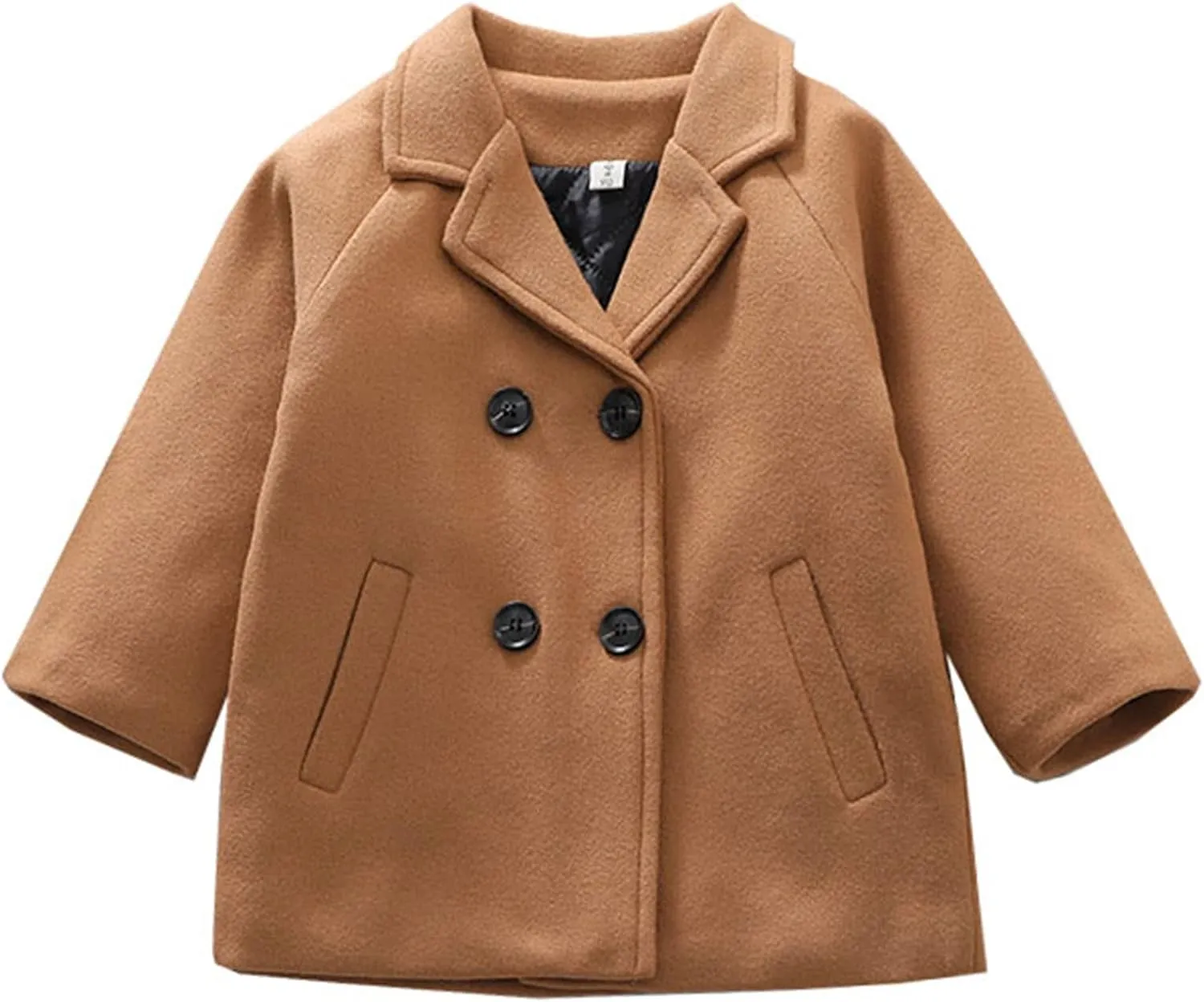 Mubineo Toddler Boy Girl Winter Basic Plain Trench Coat Warm Thick Coats (Brown, 5T)
