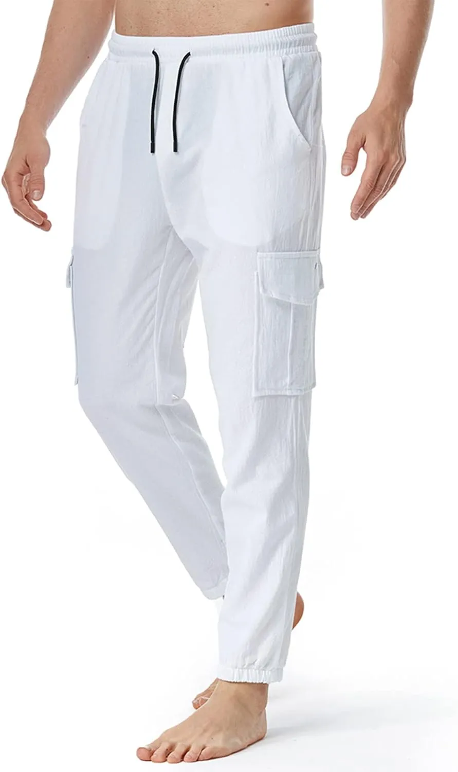 Muscularfit Baggy Cargo Pants Casual Drawstring Elastic Waist Multi Pockets Solid Cotton Sweatpants Trousers Fashion Pants