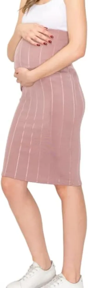 My Bump Women's Comfort Stretch High Waisted Tummy Control Midi Maternity Pencil Skirt Made in USA