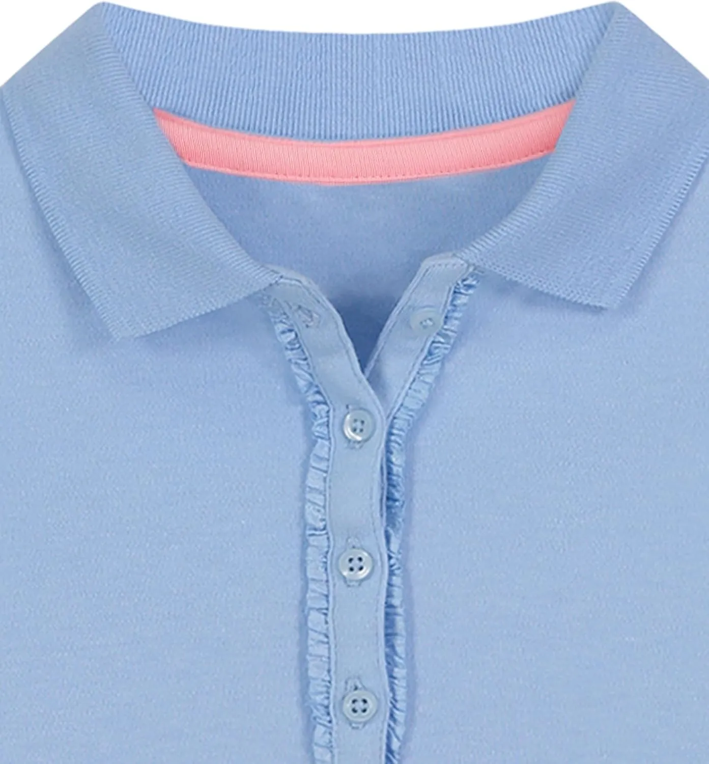 NAUTICA Girls' School Uniform Long Sleeve Polo Shirt, Button Closure, Comfortable & Breathable Fabric