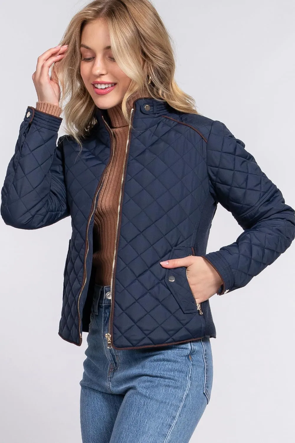 NE PEOPLE Womens Lightweight Quilted Zip Jacket (S-3XL)