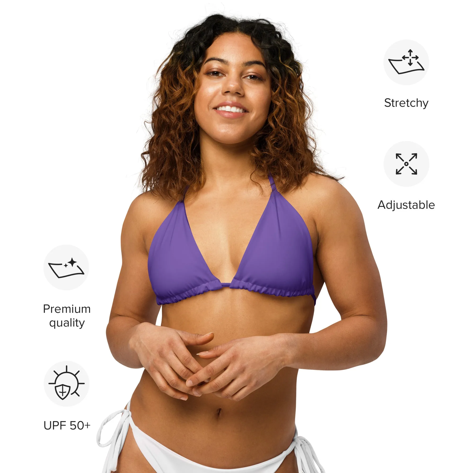 Non-Binary Solid String Bikini Top