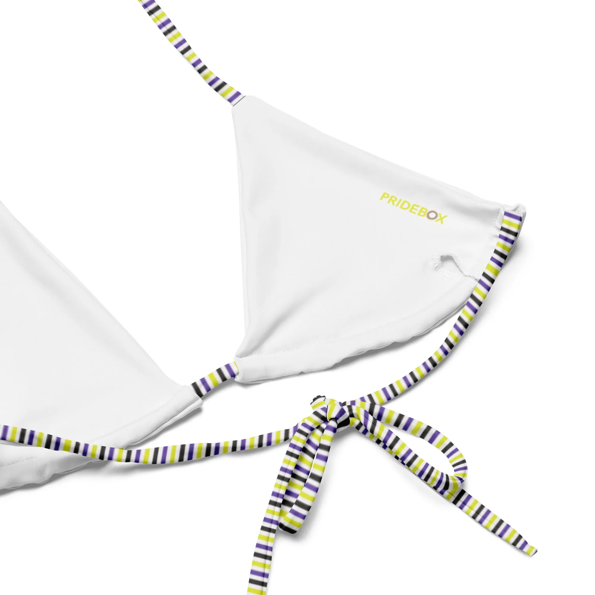 Non-Binary Striped String Bikini Top