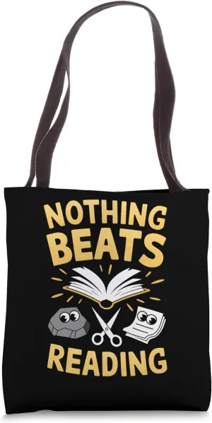 Nothing Beats Reading Rock Paper Scissors Tote Bag