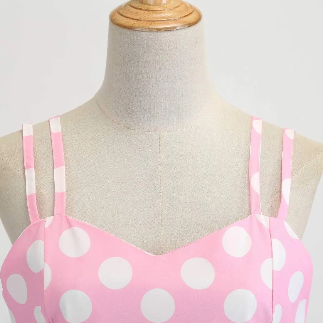 ODIZLI Women's Vintage Dress 1950s 1960s Polka Dot Dress Sling A-Line Dresses