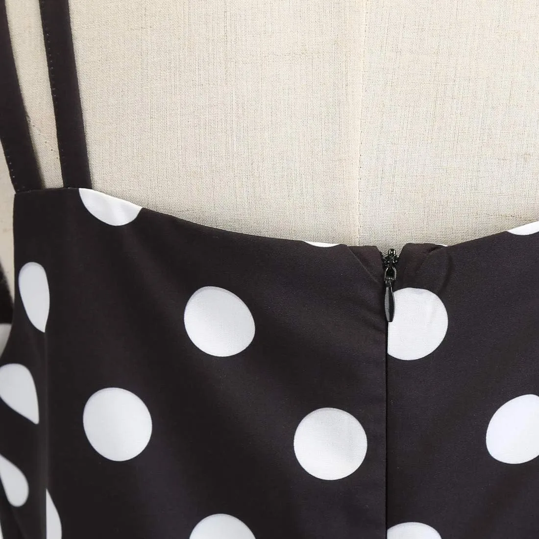 ODIZLI Women's Vintage Dress 1950s 1960s Polka Dot Dress Sling A-Line Dresses