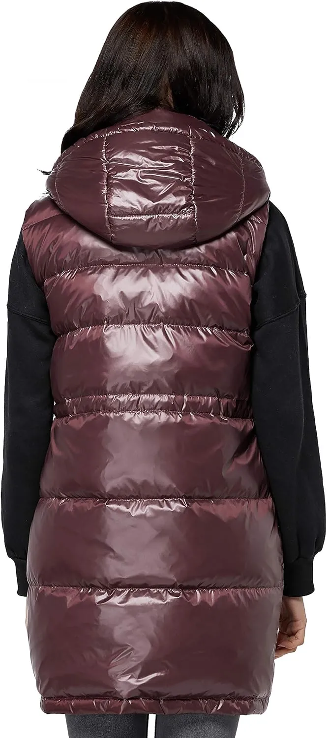 Orolay Womens' Down Vest with Stand Collar Thick Hooded Sleeveless Winter Coats