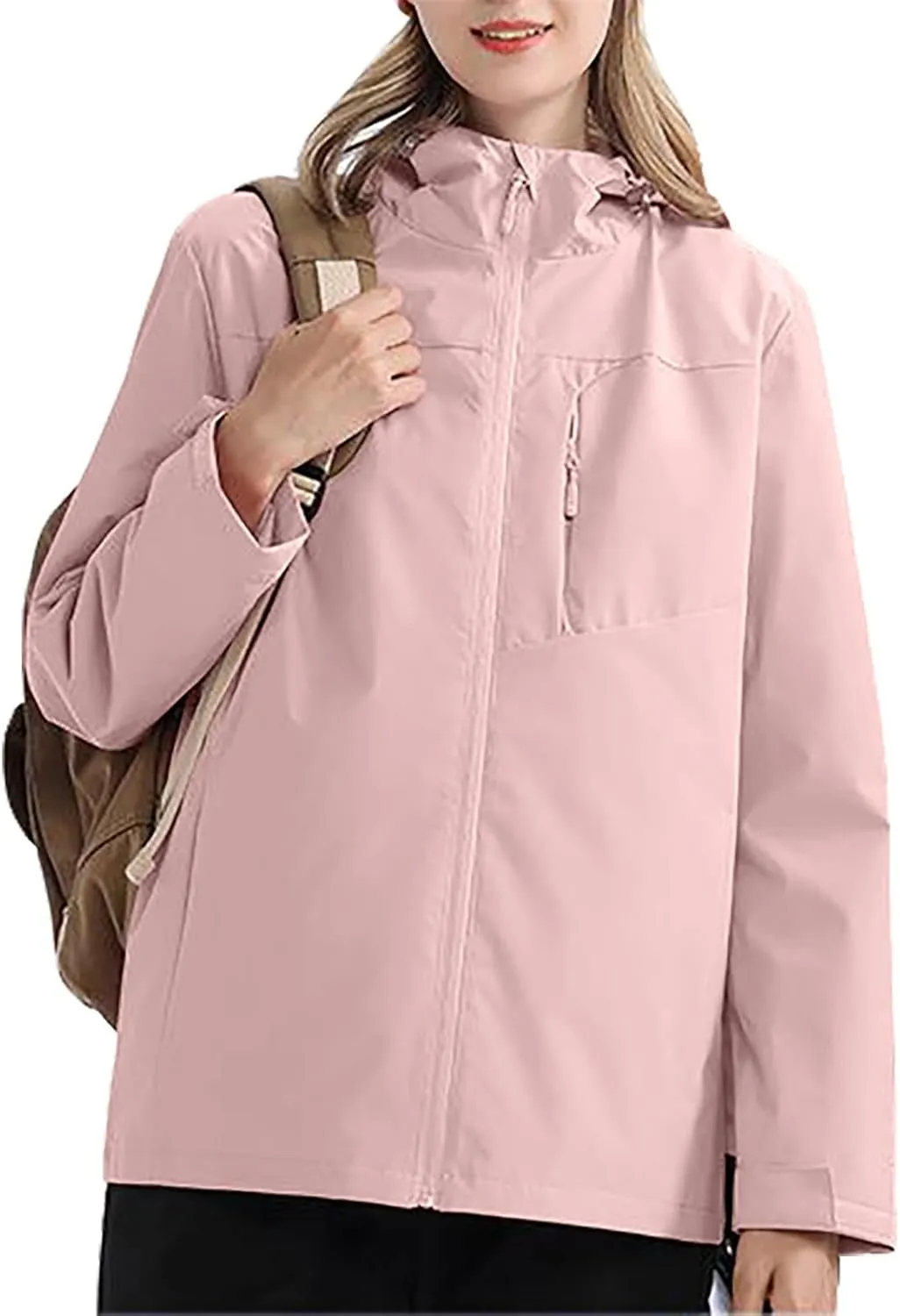 Outdoor Jacket Women Windproof Mountaineering Travel Jacket Plus Size Hardshell Lightweight Hooded Windbreaker Coats