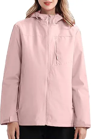 Outdoor Jacket Women Windproof Mountaineering Travel Jacket Plus Size Hardshell Lightweight Hooded Windbreaker Coats