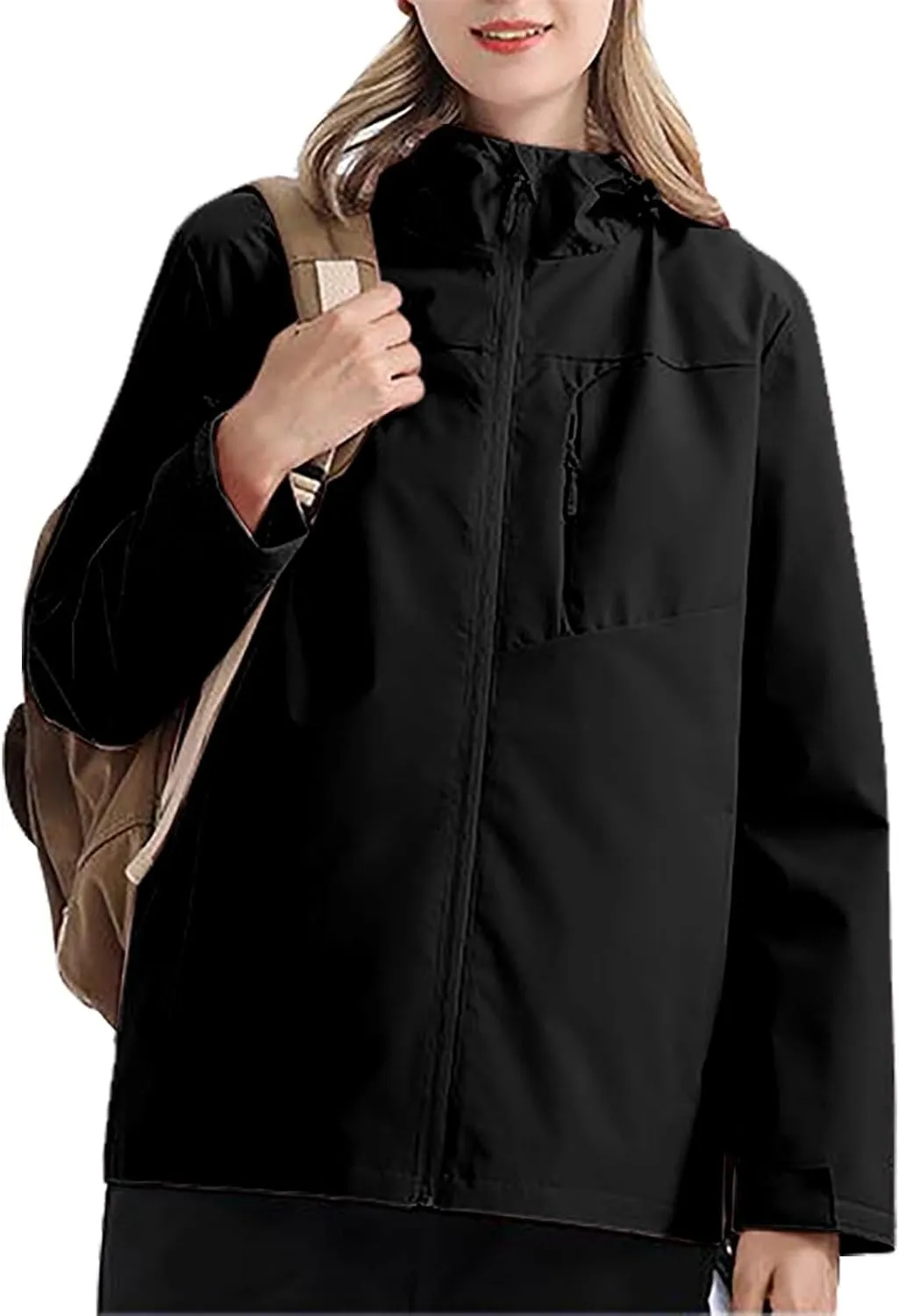 Outdoor Jacket Women Windproof Mountaineering Travel Jacket Plus Size Hardshell Lightweight Hooded Windbreaker Coats