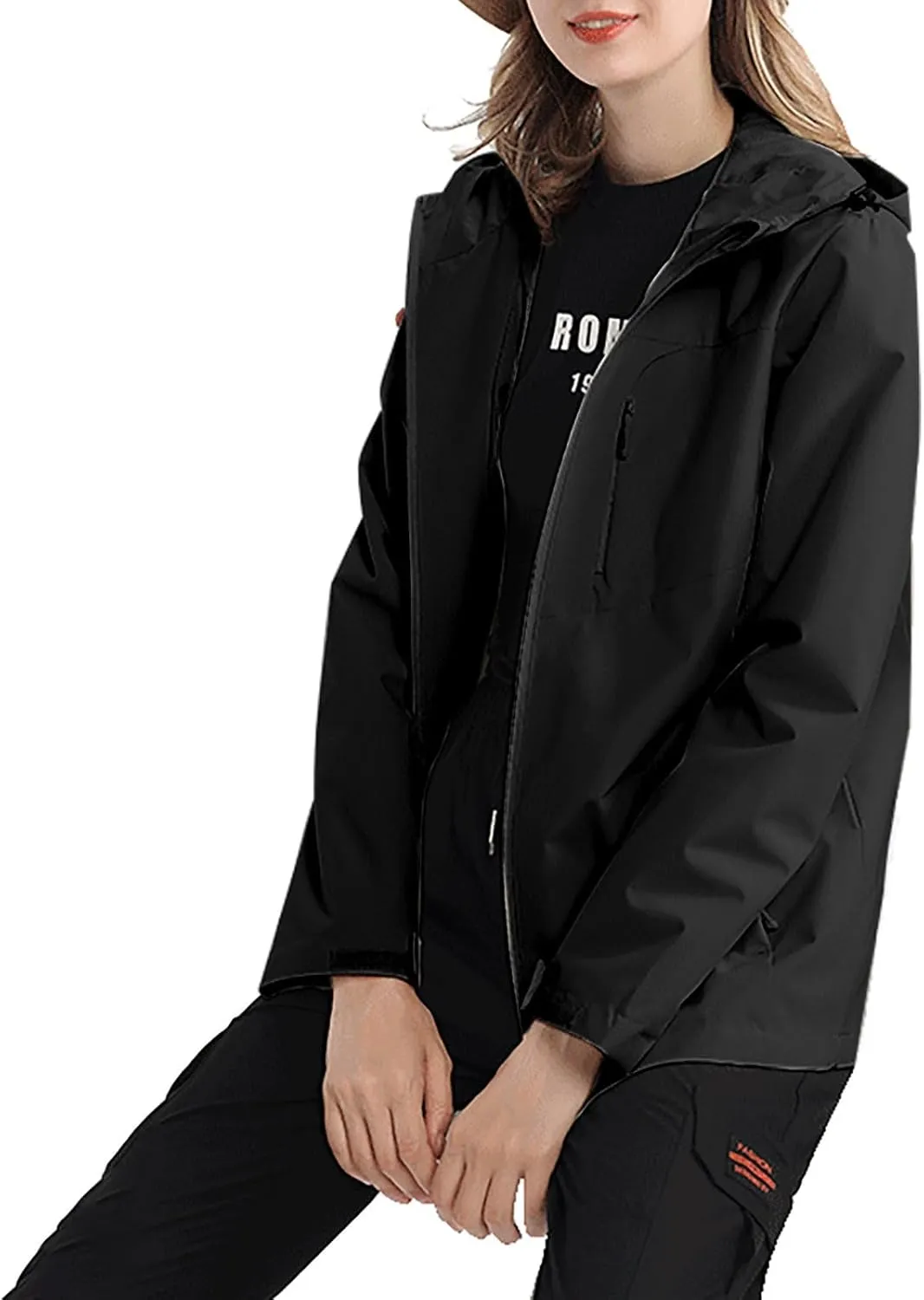 Outdoor Jacket Women Windproof Mountaineering Travel Jacket Plus Size Hardshell Lightweight Hooded Windbreaker Coats