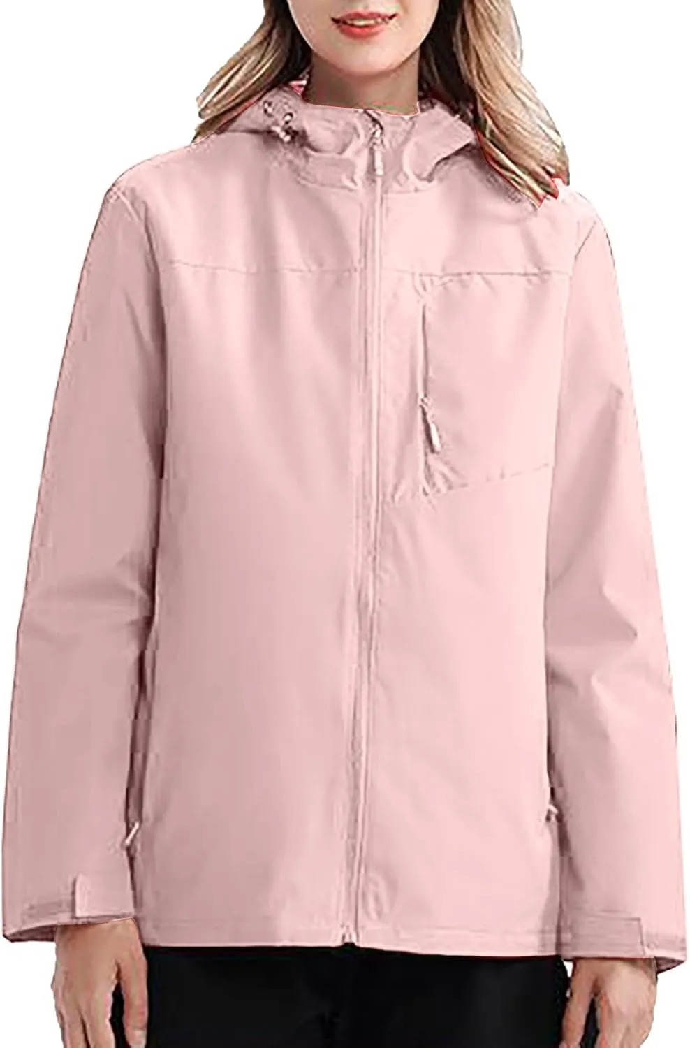 Outdoor Jacket Women Windproof Mountaineering Travel Jacket Plus Size Hardshell Lightweight Hooded Windbreaker Coats