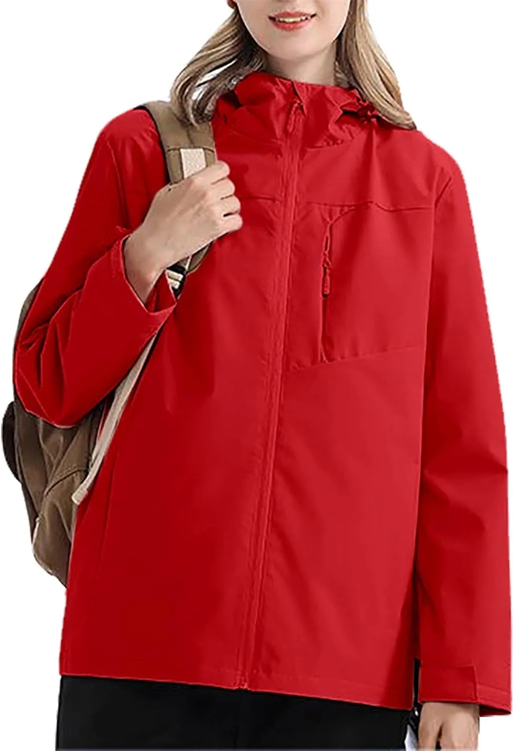 Outdoor Jacket Women Windproof Mountaineering Travel Jacket Plus Size Hardshell Lightweight Hooded Windbreaker Coats