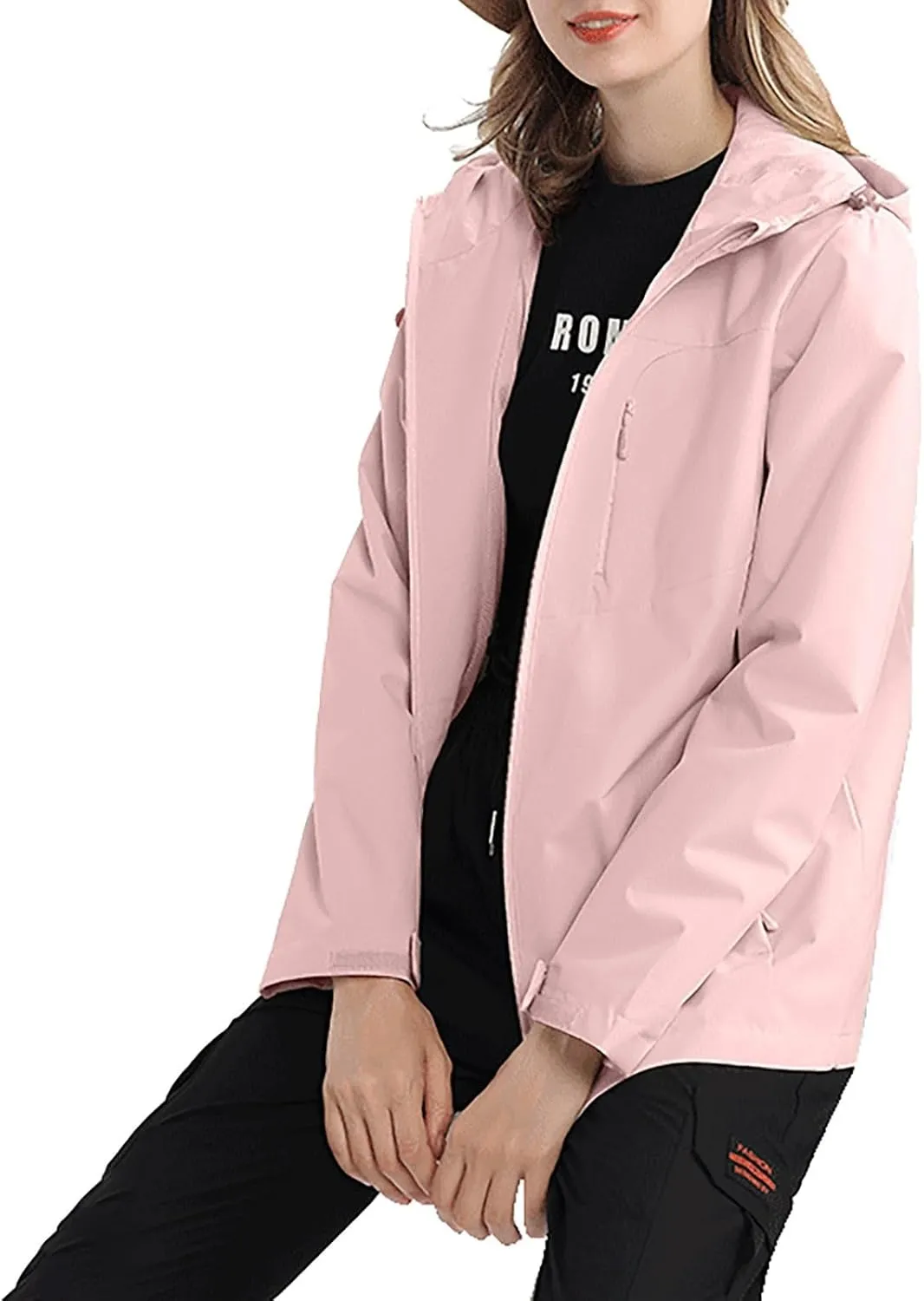Outdoor Jacket Women Windproof Mountaineering Travel Jacket Plus Size Hardshell Lightweight Hooded Windbreaker Coats