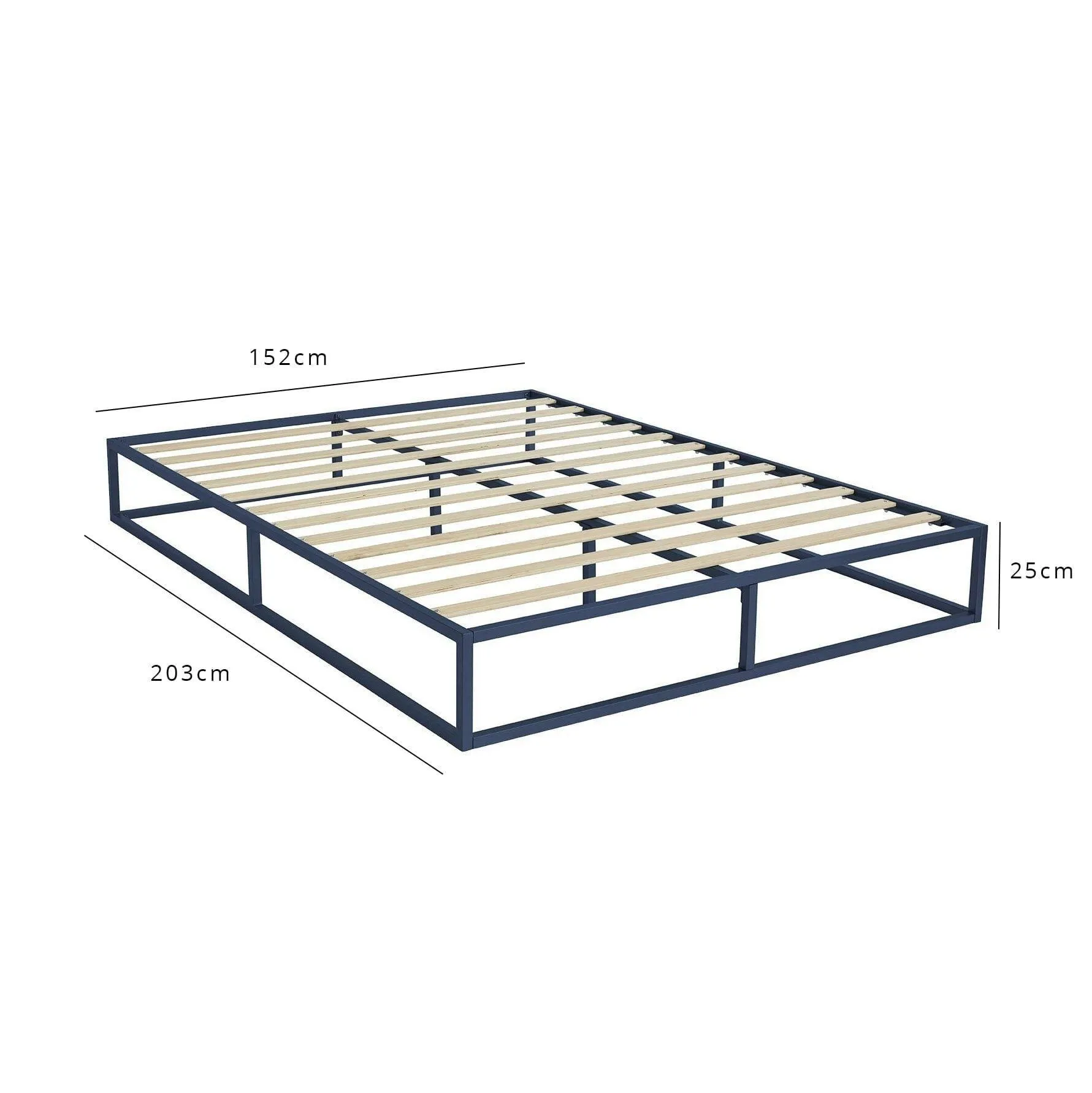 Outlet - Indy King Size Platform Bed - Blue Metal