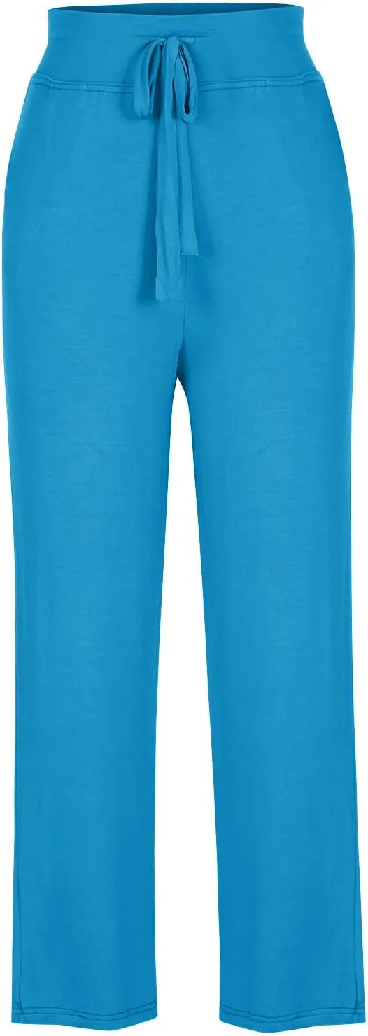 Pants for Women Yoga Pants Women Cotton Straight Wide Leg Drawstring Elastic Waist Lounge Trouser Women's Clothing