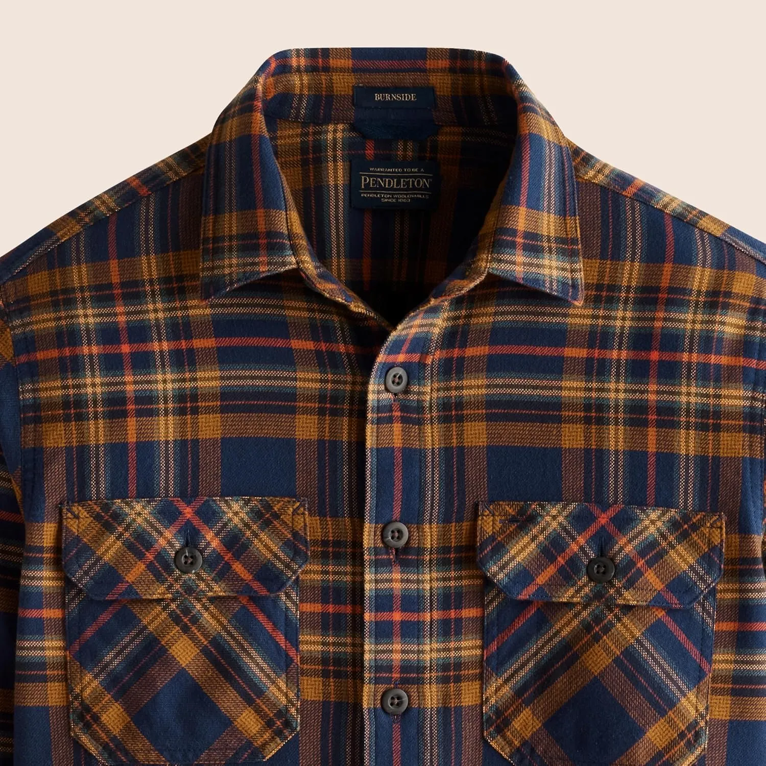 Pendleton Men's Plaid Burnside Double-Brushed Flannel Shirt for Men - Heritage-Inspired Long Sleeve Plaid for Men