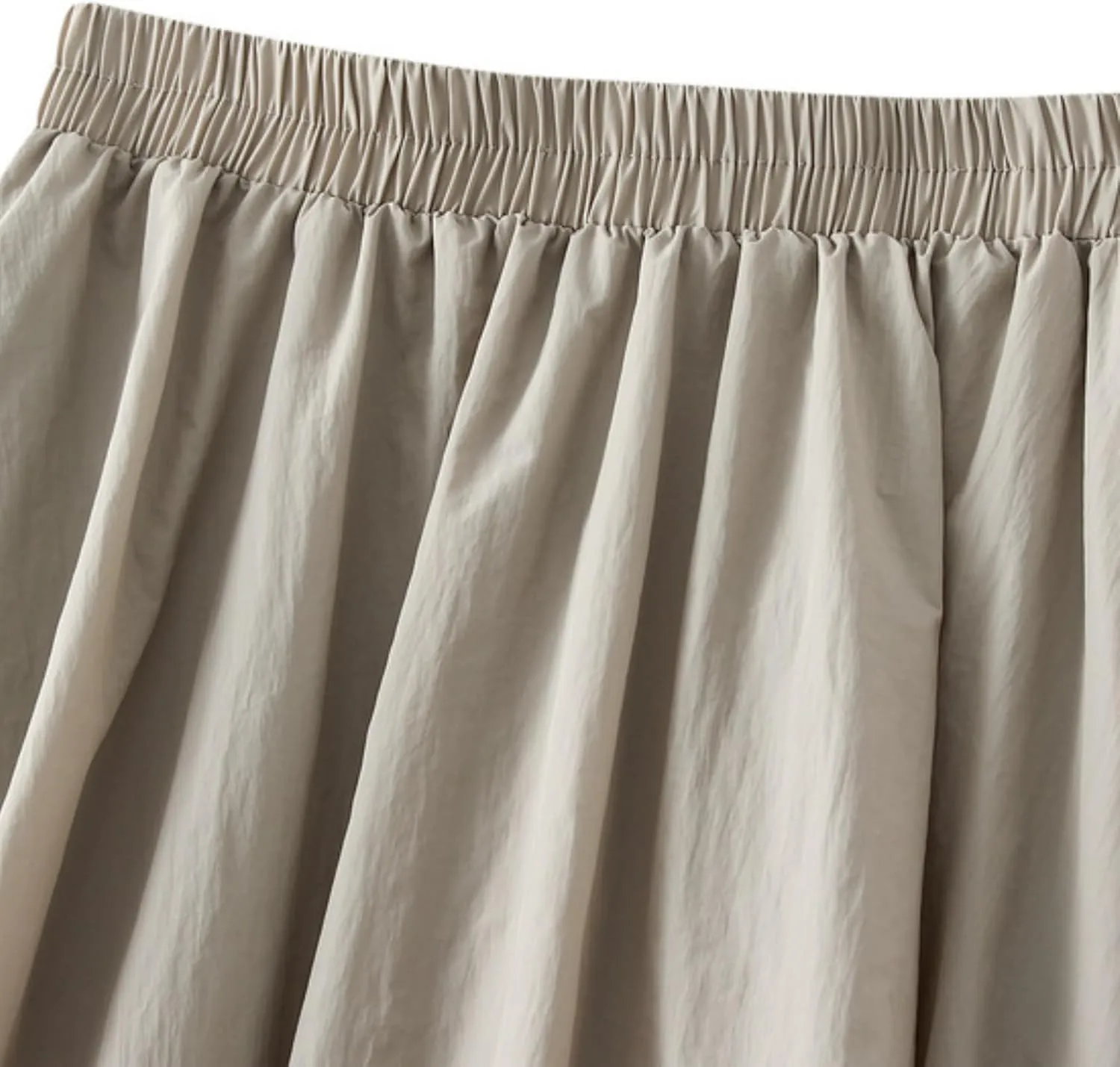 Perbai Womens Y2K Bubble Long Skirt Elastic Waist A Line Pleated Casual Fairy Ruffle Midi Balloon Skirt