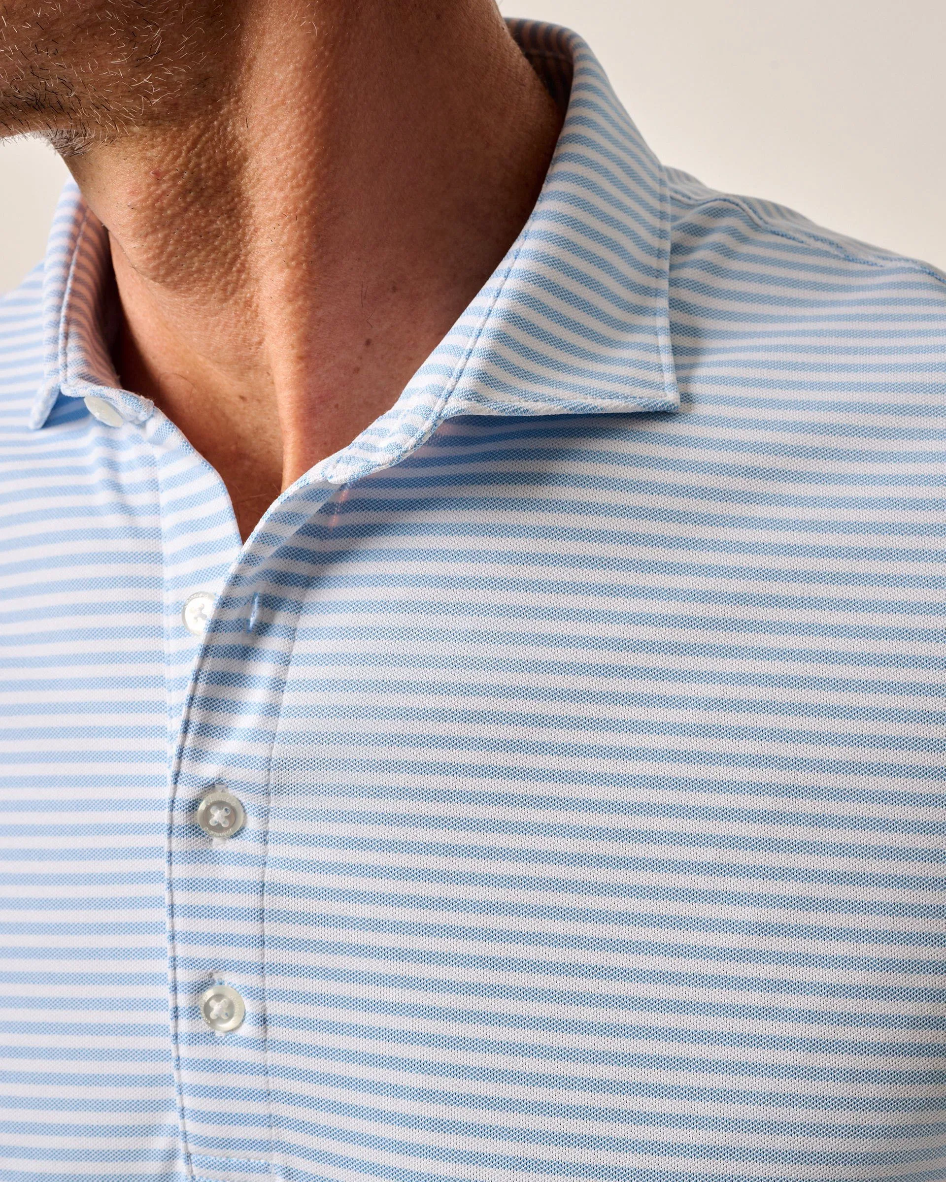 Performance Mesh Polo - Stetson Stripe