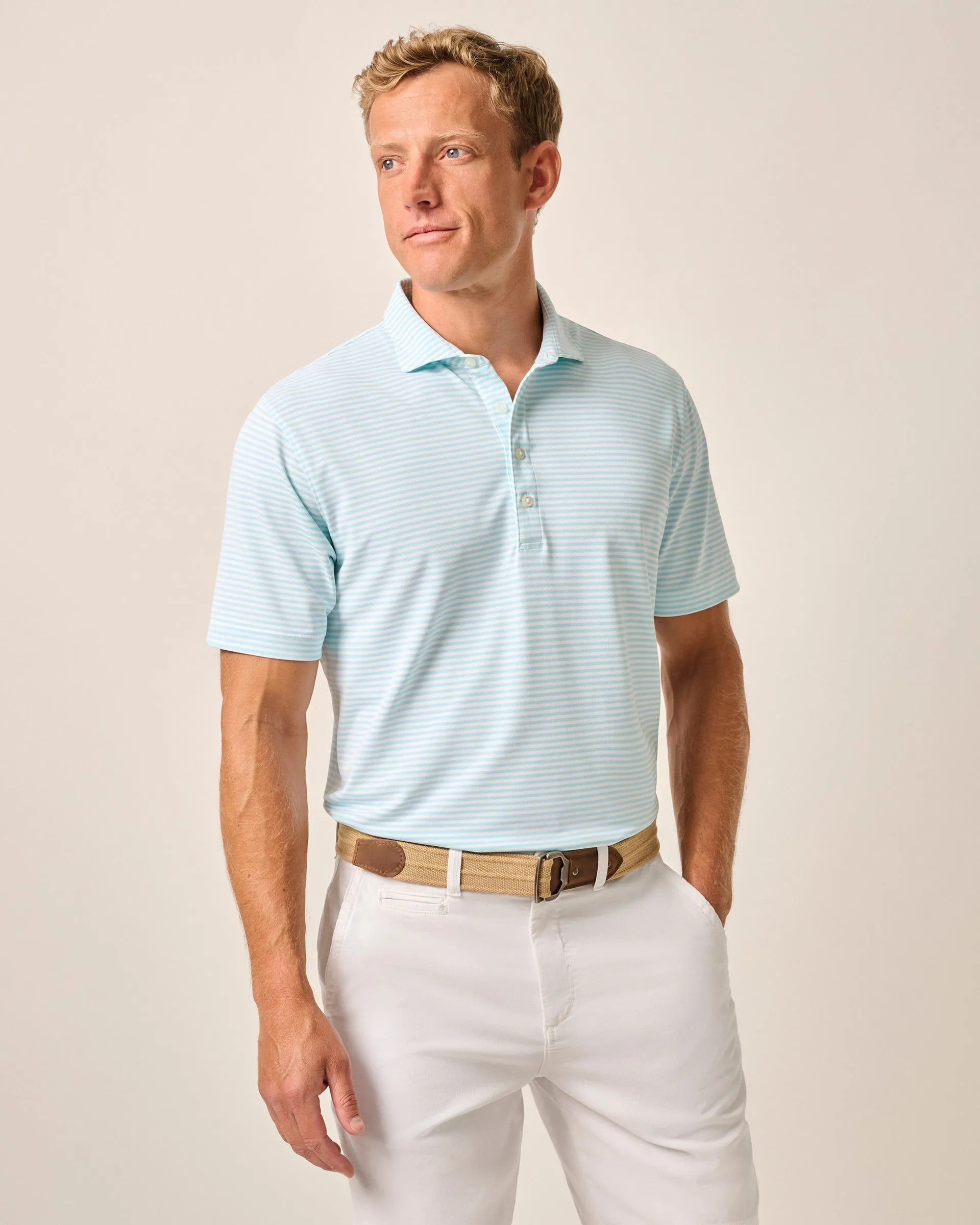 Performance Mesh Polo - Stetson Stripe