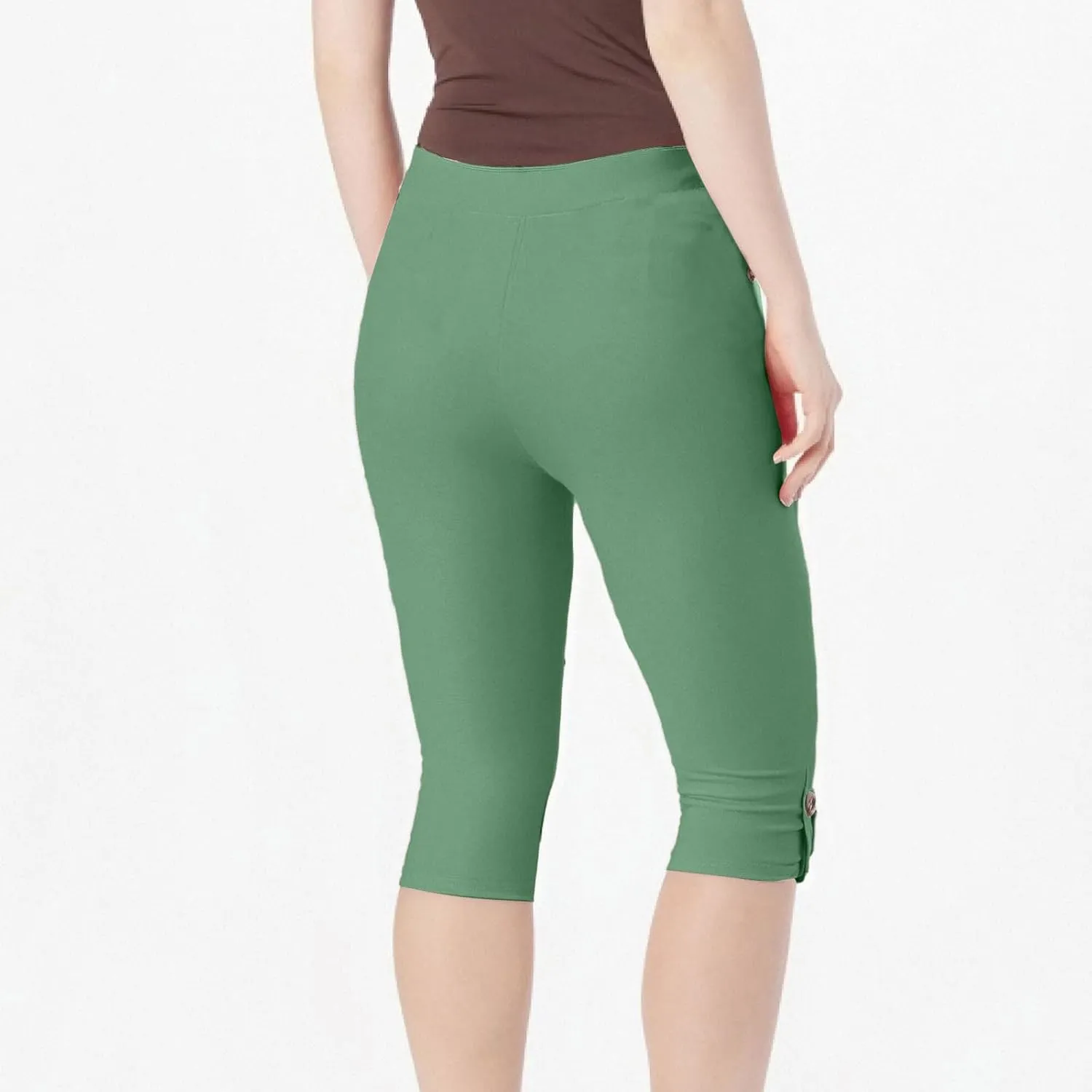 Plus Size Capri Pants for Women Stretch Lace High Waisted Capri Leggings Tummy Control Pull On Yoga Capris Pants