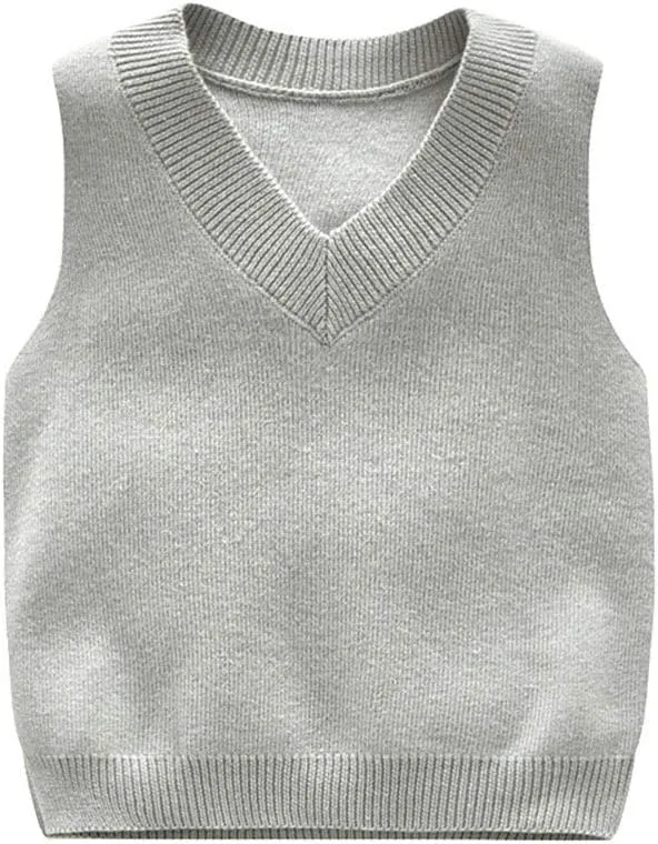 PTPUKE Baby Boys Girls V Neck Comfort Knitted Sleeveless Pullover Sweater Vest