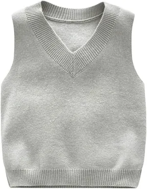 PTPUKE Baby Boys Girls V Neck Comfort Knitted Sleeveless Pullover Sweater Vest