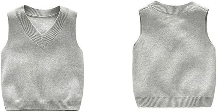 PTPUKE Baby Boys Girls V Neck Comfort Knitted Sleeveless Pullover Sweater Vest