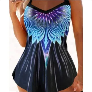 Purple & Blue Swim dress 2 pc bathing suit