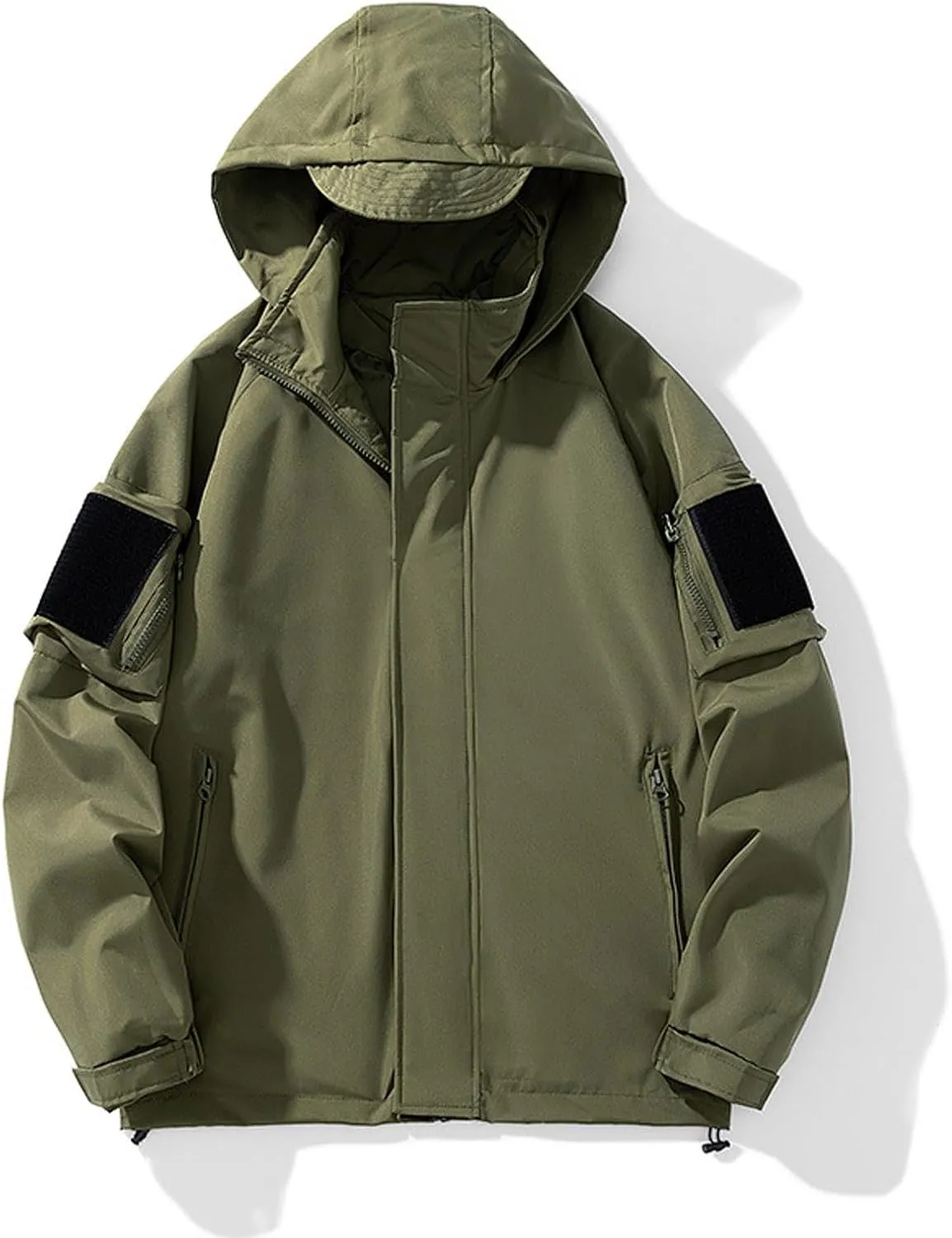 Rain Jacket Men Long Sleeve Outdoor Waterproof Coats Lightweight Windbreaker Jackets Casual Travel Hoodies With Pocket