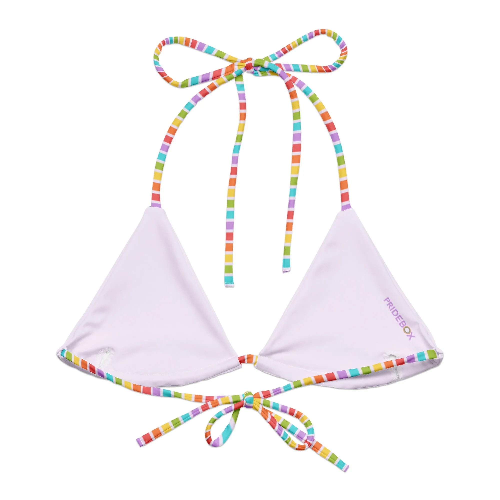 Rainbow Striped String Bikini Top