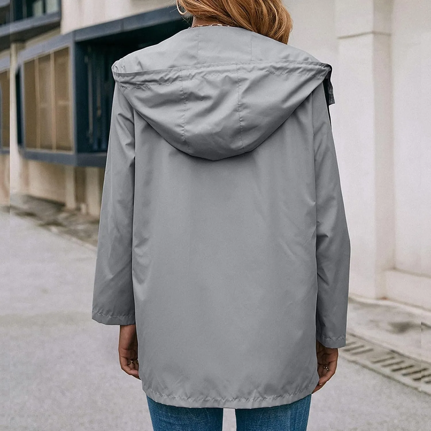 Raincoat Women Waterproof Long Hooded Trench Coats 2024 Winter Windproof Windbreaker Travel Jackets Outdoor Outerwear