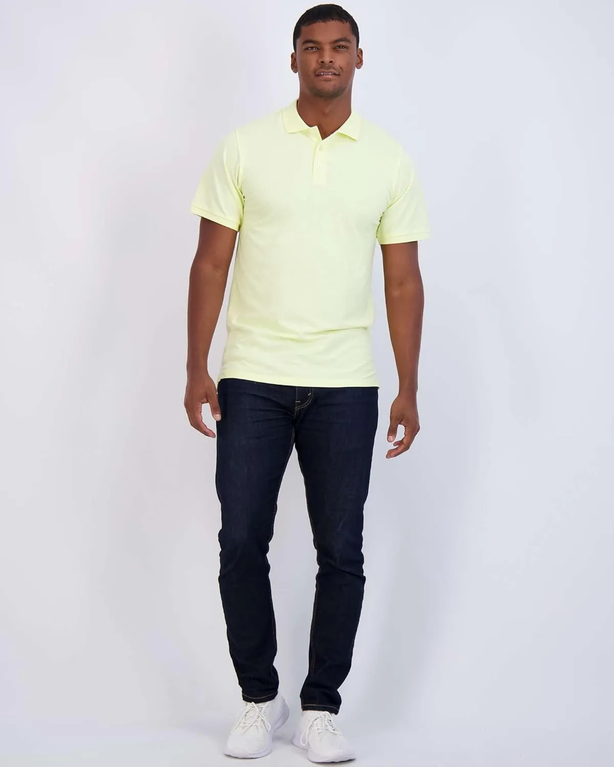 Real Essentials 3 & 4 Pack: Men's Cotton Pique Short Sleeve Polo Shirt - Performance Polo (Available in Big & Tall)