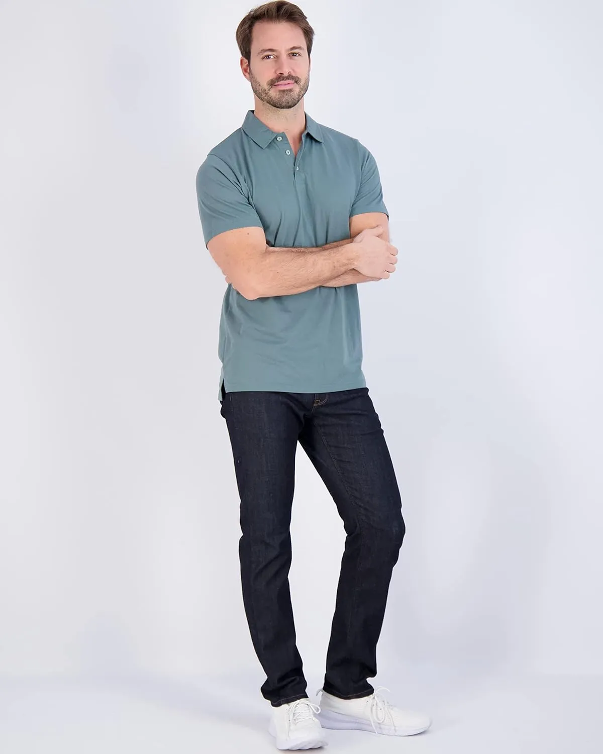 Real Essentials 3 Pack: Men's Jersey Cotton Short Sleeve Polo Shirt - Breathable Performance Polo (Available in Big & Tall)