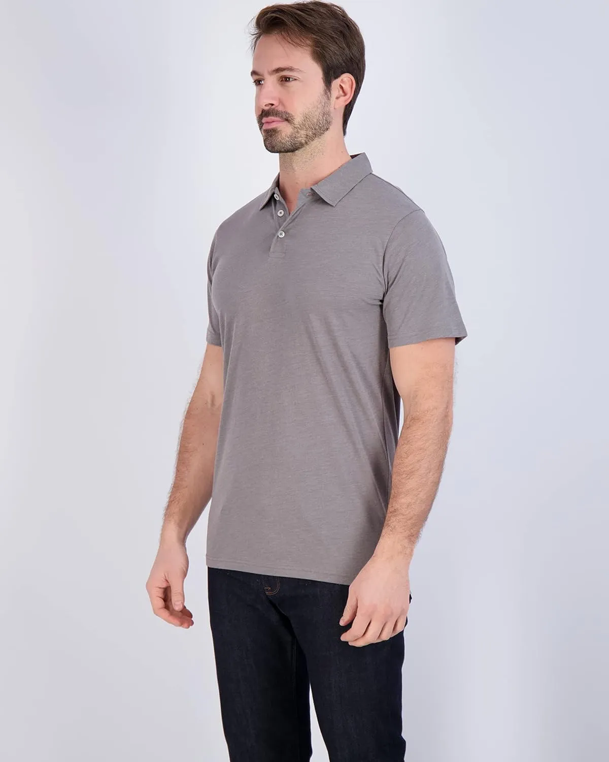Real Essentials 3 Pack: Men's Jersey Cotton Short Sleeve Polo Shirt - Breathable Performance Polo (Available in Big & Tall)