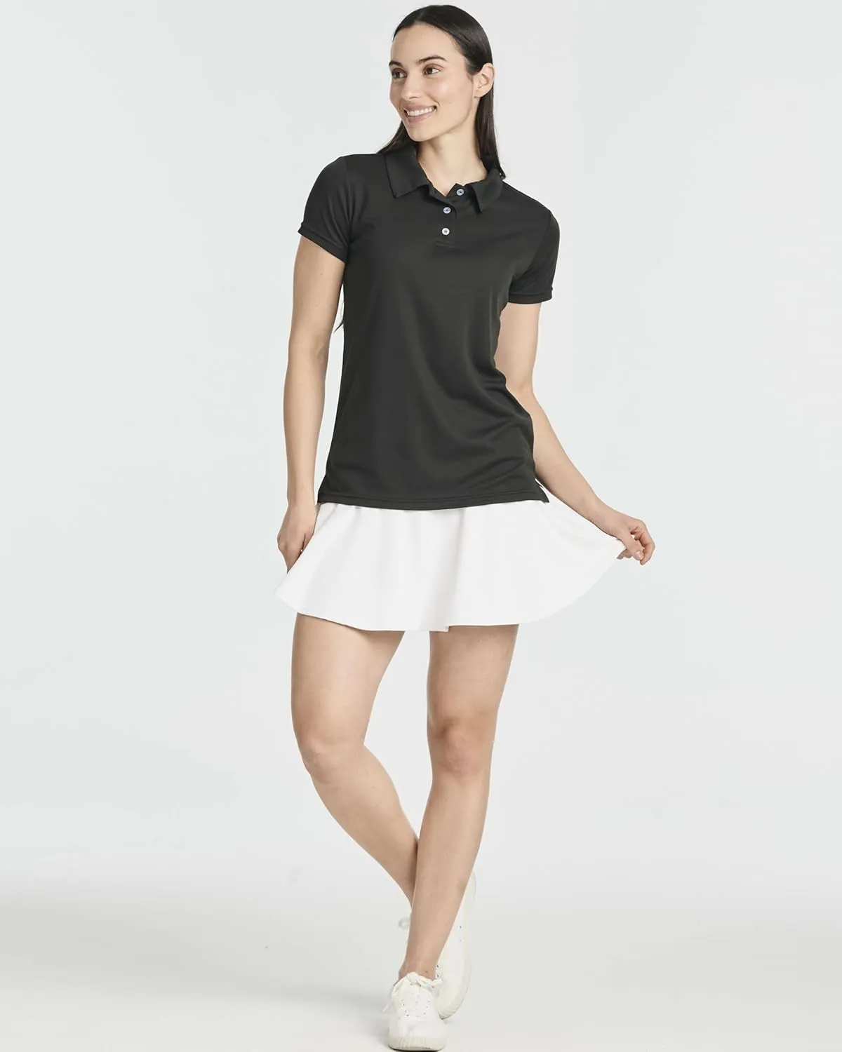 Real Essentials 3 Pack: Womens Short Sleeve Dry-Fit Performance Polo Shirt (Available in Plus)