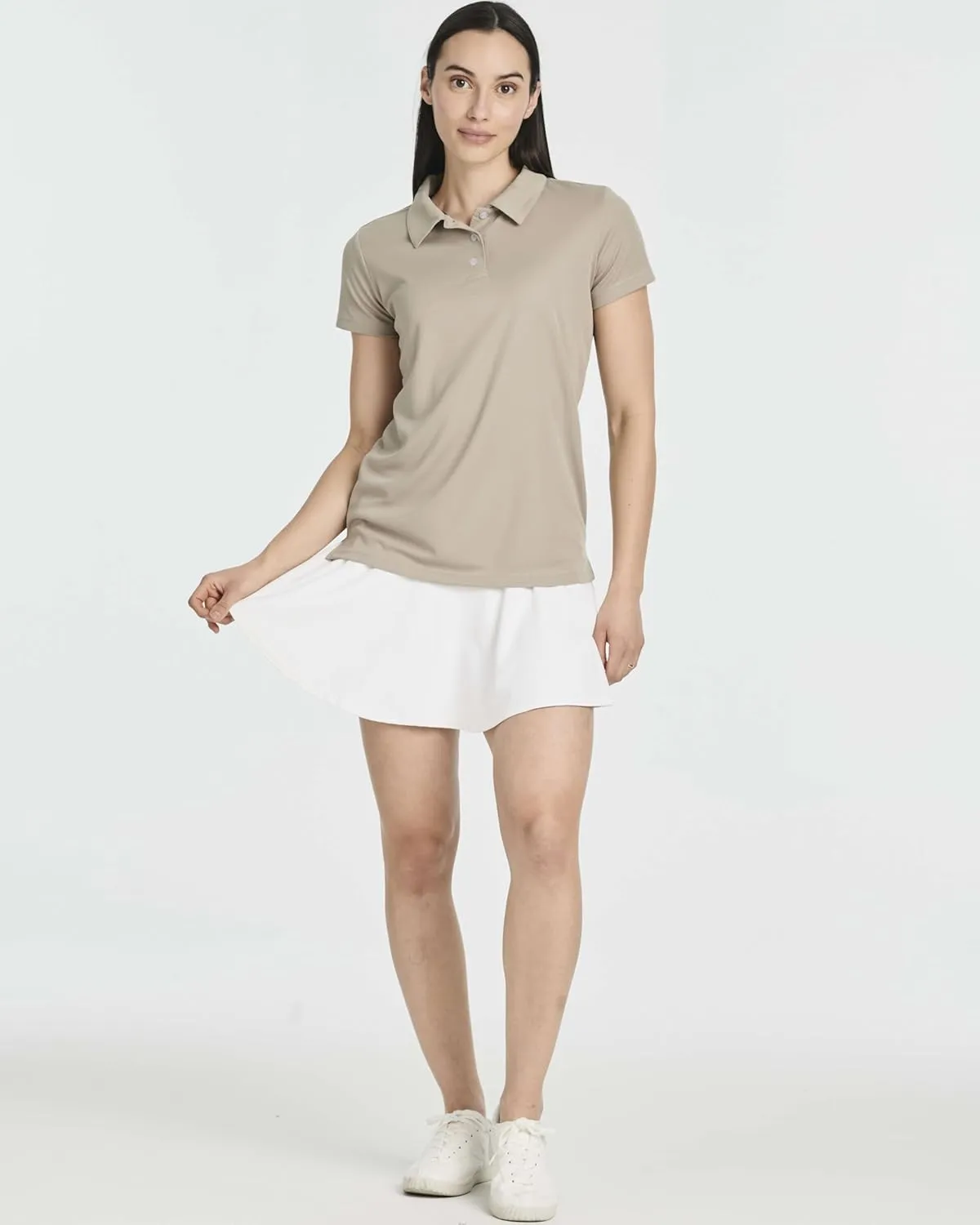 Real Essentials 3 Pack: Womens Short Sleeve Dry-Fit Performance Polo Shirt (Available in Plus)