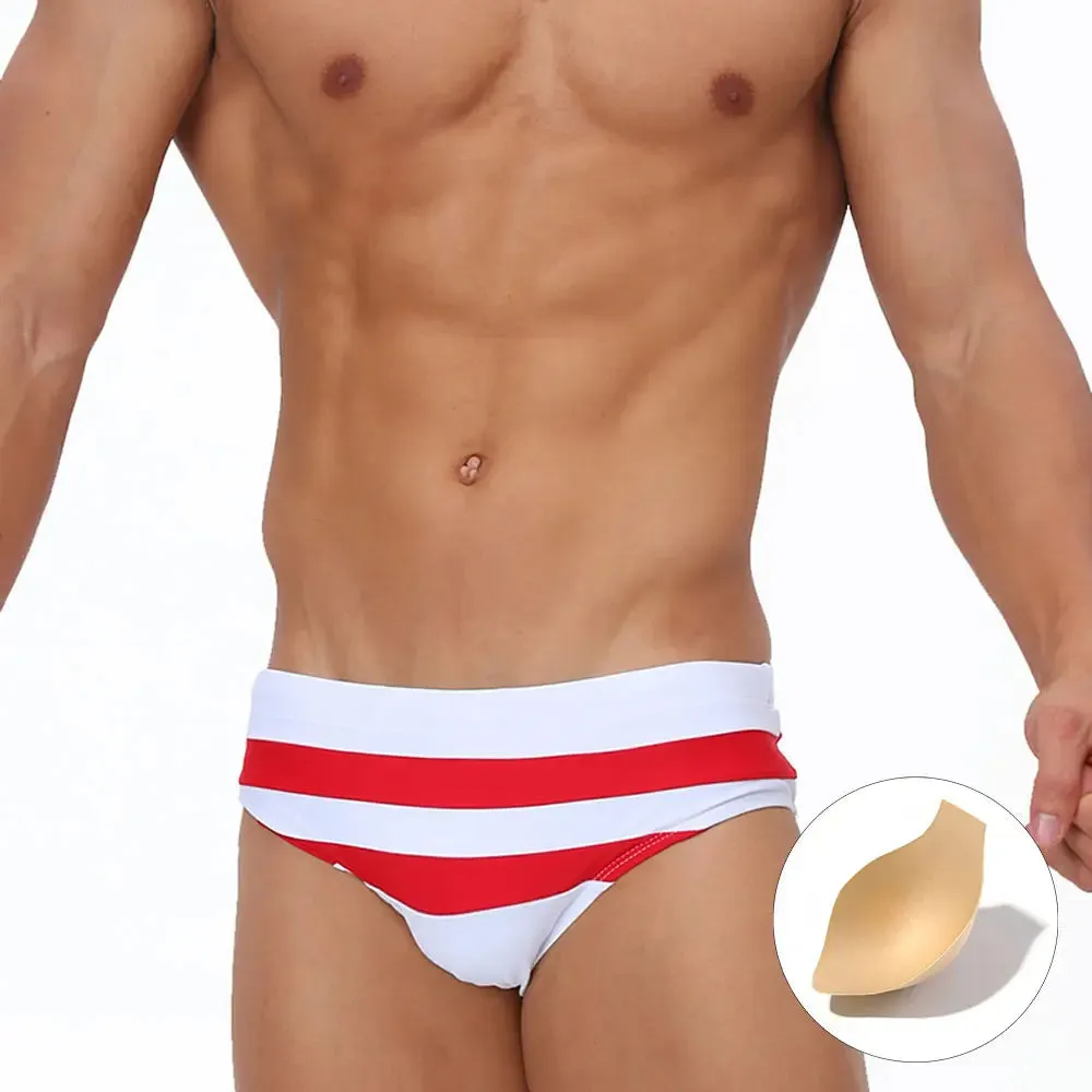 Red Stripes Swim Brief