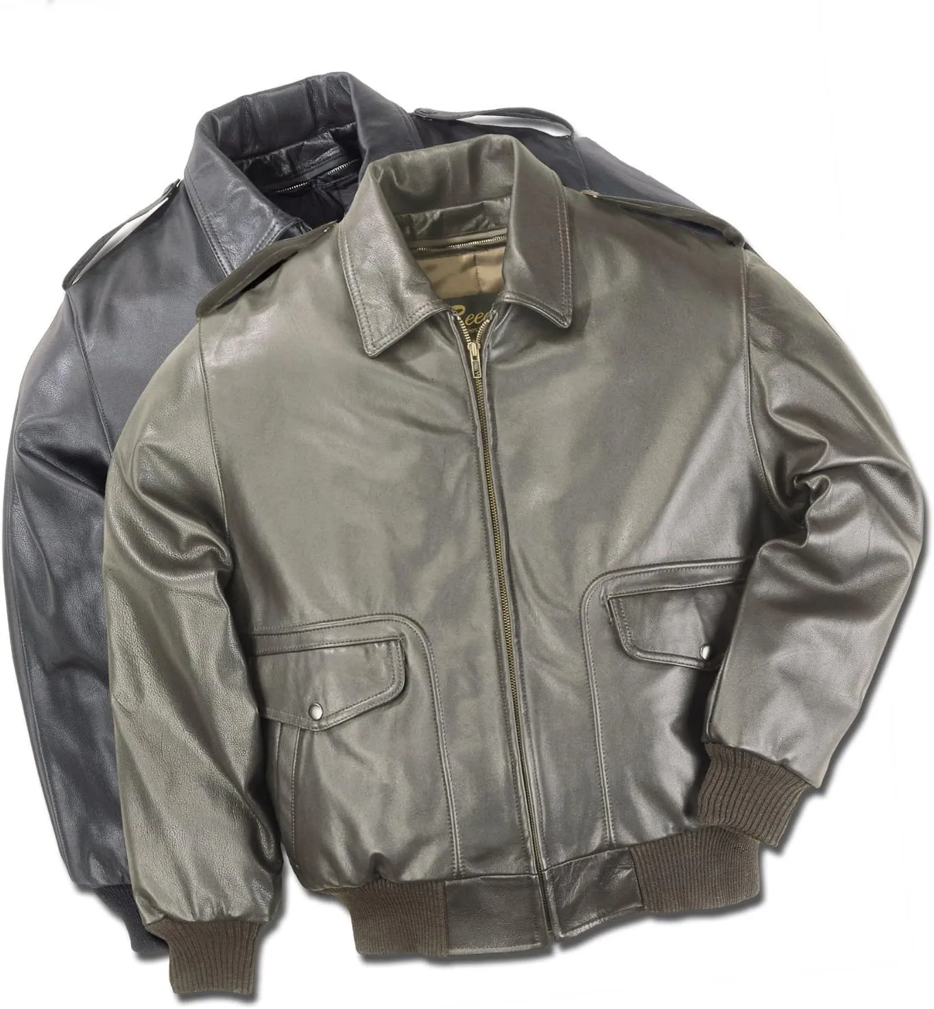 REED Men's Aviator Bomber Leather Jacket Union Made in USA
