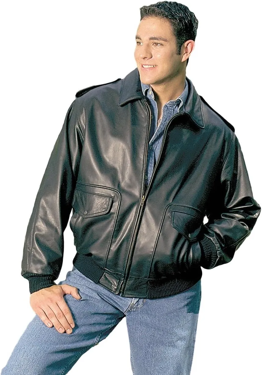 REED Men's Aviator Bomber Leather Jacket Union Made in USA