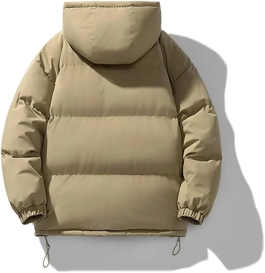 REHJJDFD Men Cotton-Padded Coats Men Puffer Jackets Outdoor Hooded Coat Casual Parkas Thick Warm Coat Men Jacket