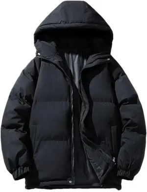 REHJJDFD Men Cotton-Padded Coats Men Puffer Jackets Outdoor Hooded Coat Casual Parkas Thick Warm Coat Men Jacket
