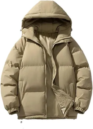REHJJDFD Men Cotton-Padded Coats Men Puffer Jackets Outdoor Hooded Coat Casual Parkas Thick Warm Coat Men Jacket