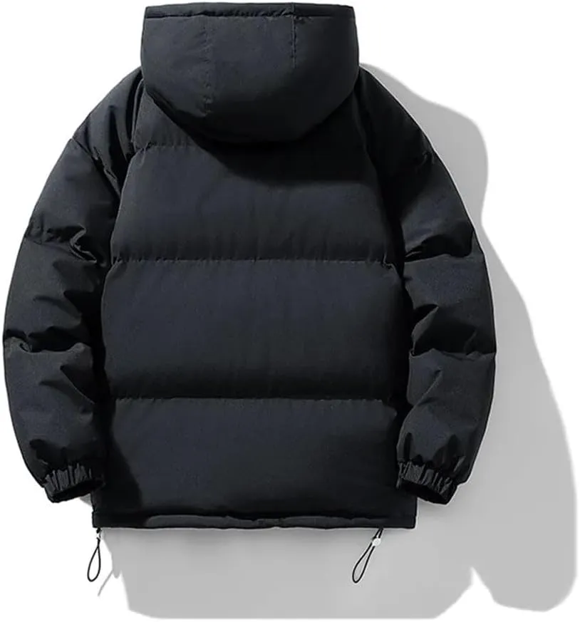 REHJJDFD Men Cotton-Padded Coats Men Puffer Jackets Outdoor Hooded Coat Casual Parkas Thick Warm Coat Men Jacket